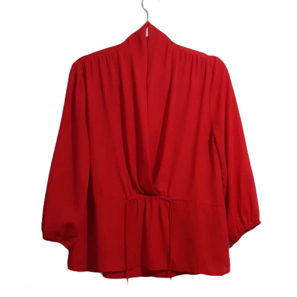 Design Lab Lord & Taylor Small Red Blouse Top